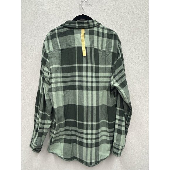 TELLURIDE Clothing Co Reversible Mens Flannel Medium Plaid Green Fall Lumberjack - Picture 5 of 8